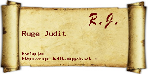 Ruge Judit névjegykártya